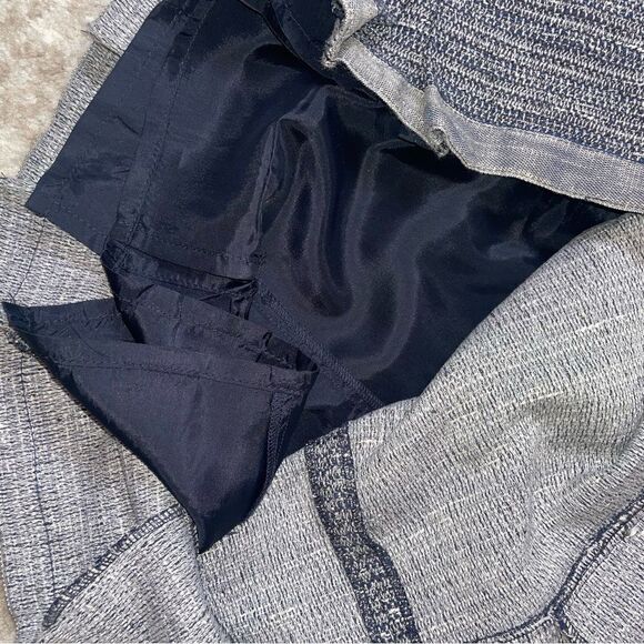 Nanette Lepore Tweed Skirt blue and gray pencil skirt with ruffle bottom SZ 8 - Picture 12 of 12